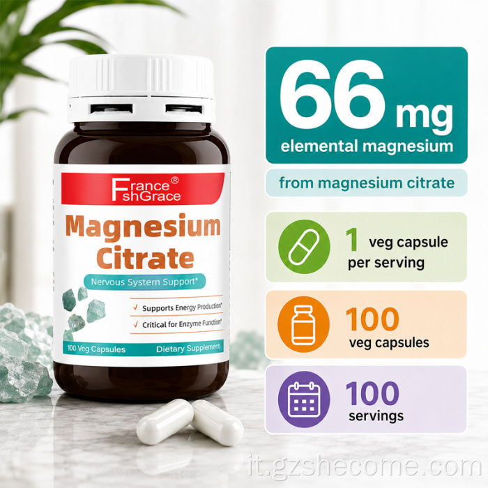 Shecome Capsule di citrato di magnesio Sistema nervoso